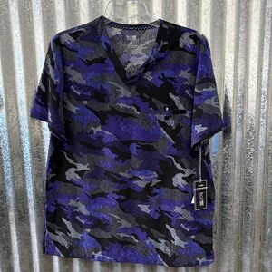 Koi-Men's Print Scrub Top-Medium